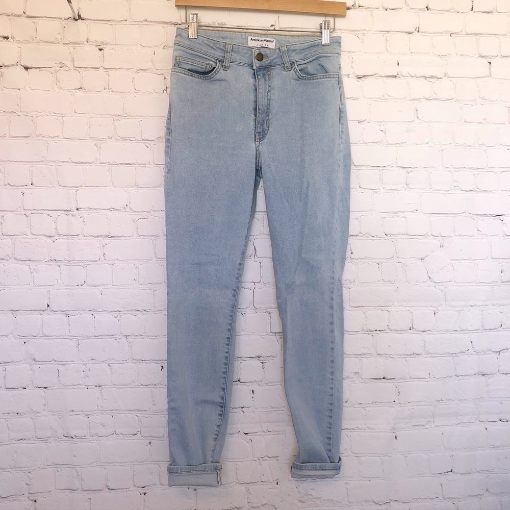 American apparel light-wash blue jeans